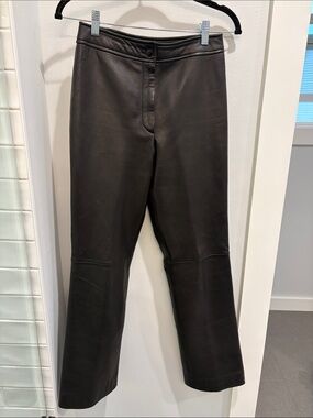 Classiques Entier Black Leather Straight-Leg Pants